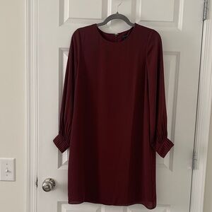 Ann Taylor Deep Red Long Sleeve Dress 0/S